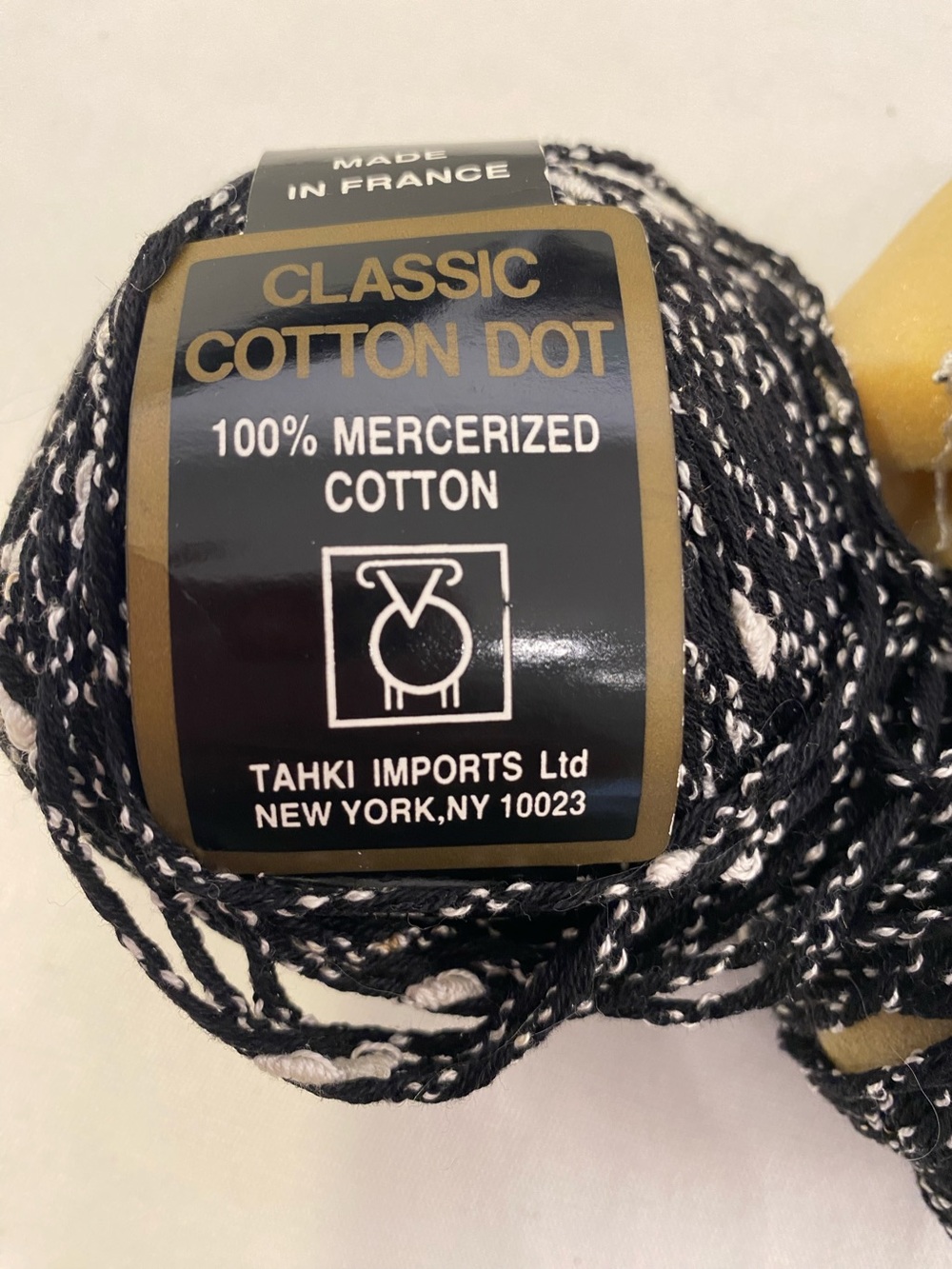 Tahki Yarns Classic Cotton Dot yarn Black & White mercerized cotton FRANCE